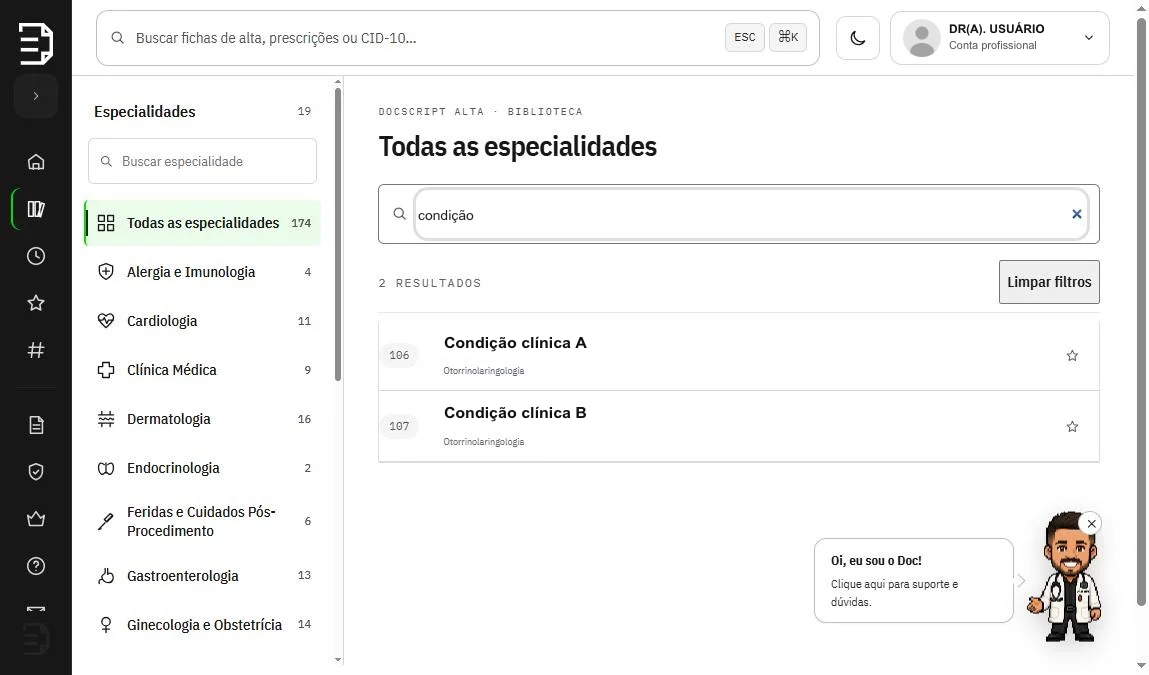 Busca por condição na biblioteca do DocScript ALTA